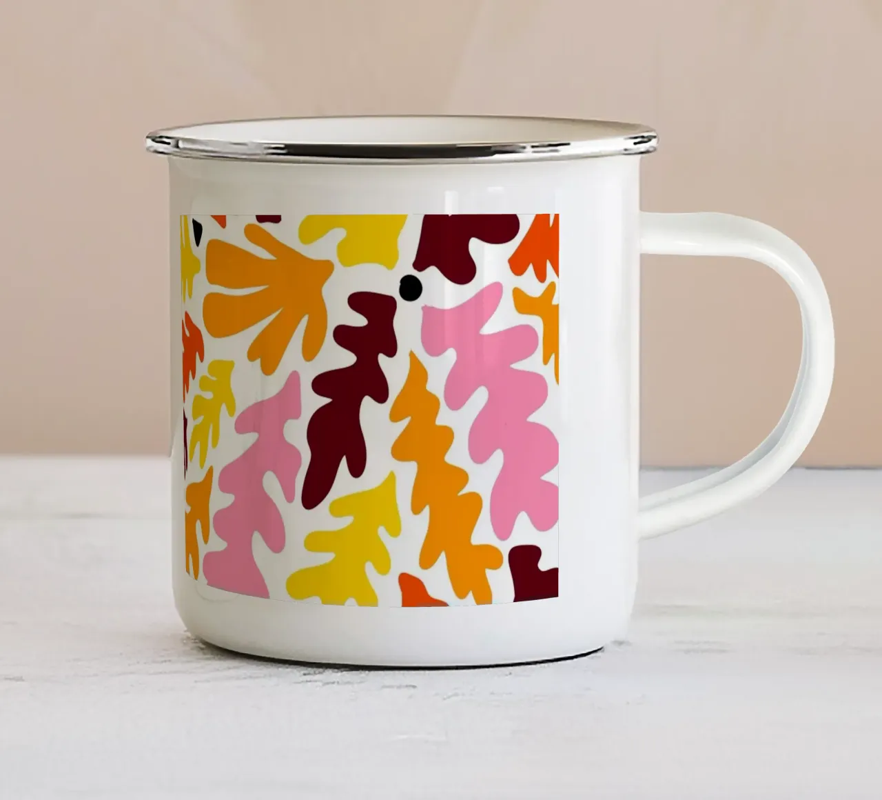 Matisse inspired colorful summer seaweed No3 tazza in smalto da TijanaArtStudio88