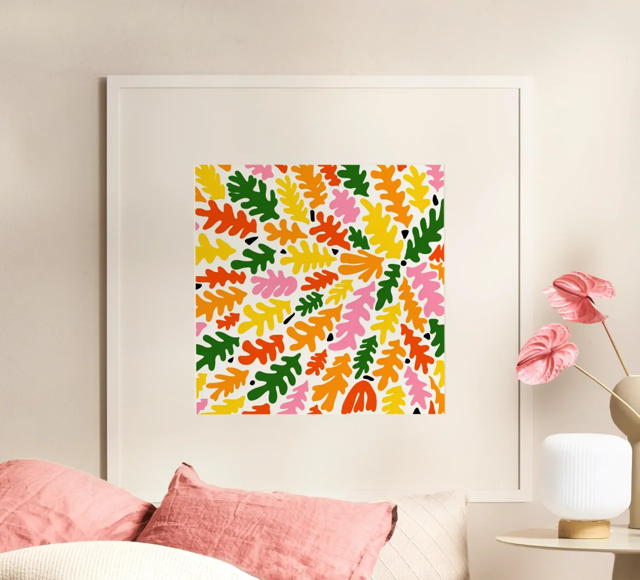 Matisse inspired colorful summer seaweed No4 poster da TijanaArtStudio88