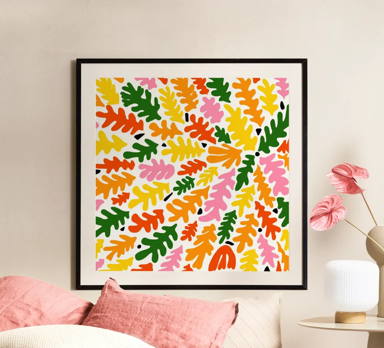 Matisse inspired colorful summer seaweed No4 poster da TijanaArtStudio88