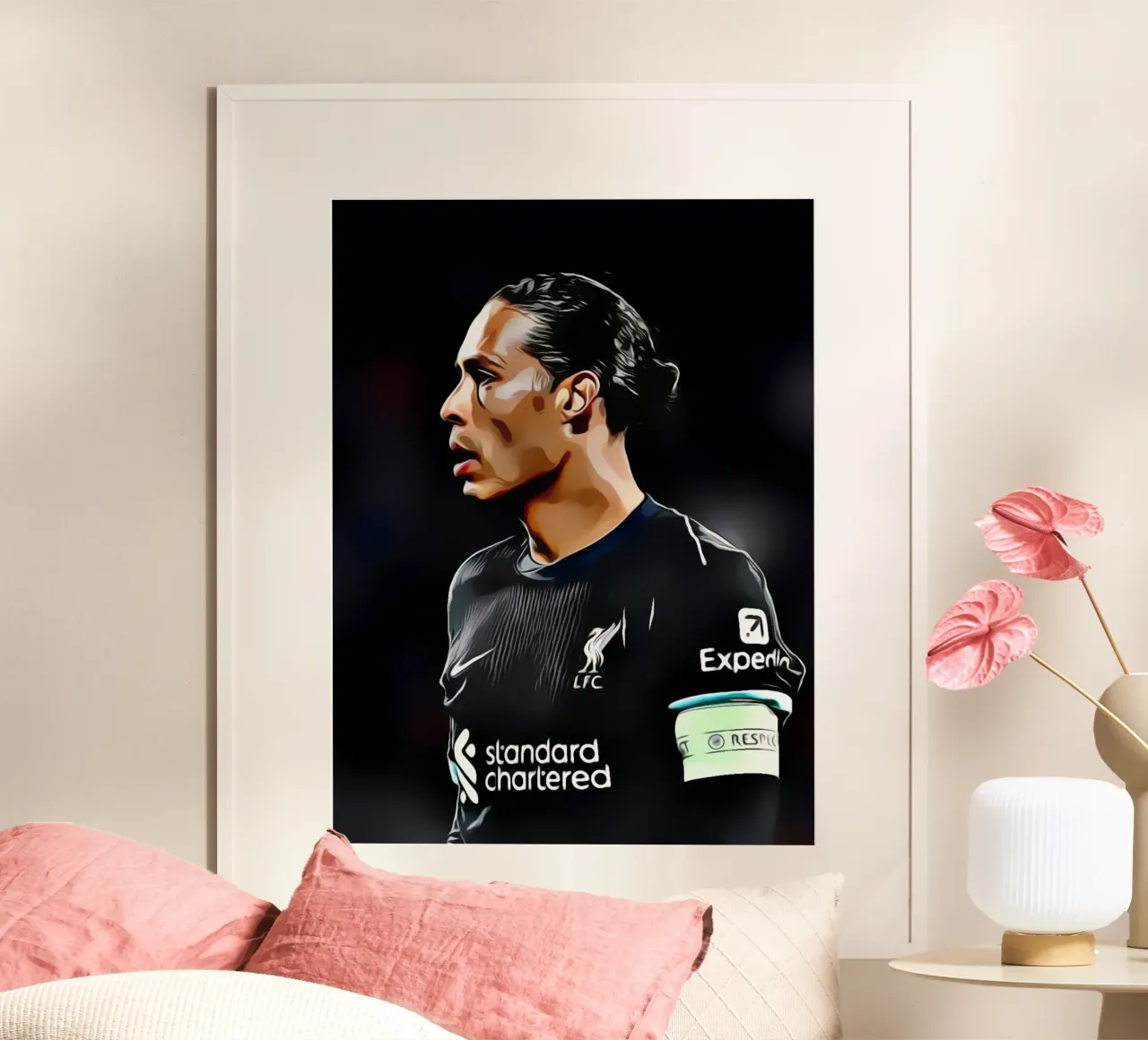 Virgil van Dijk poster con telaio in plastica da dark eagle