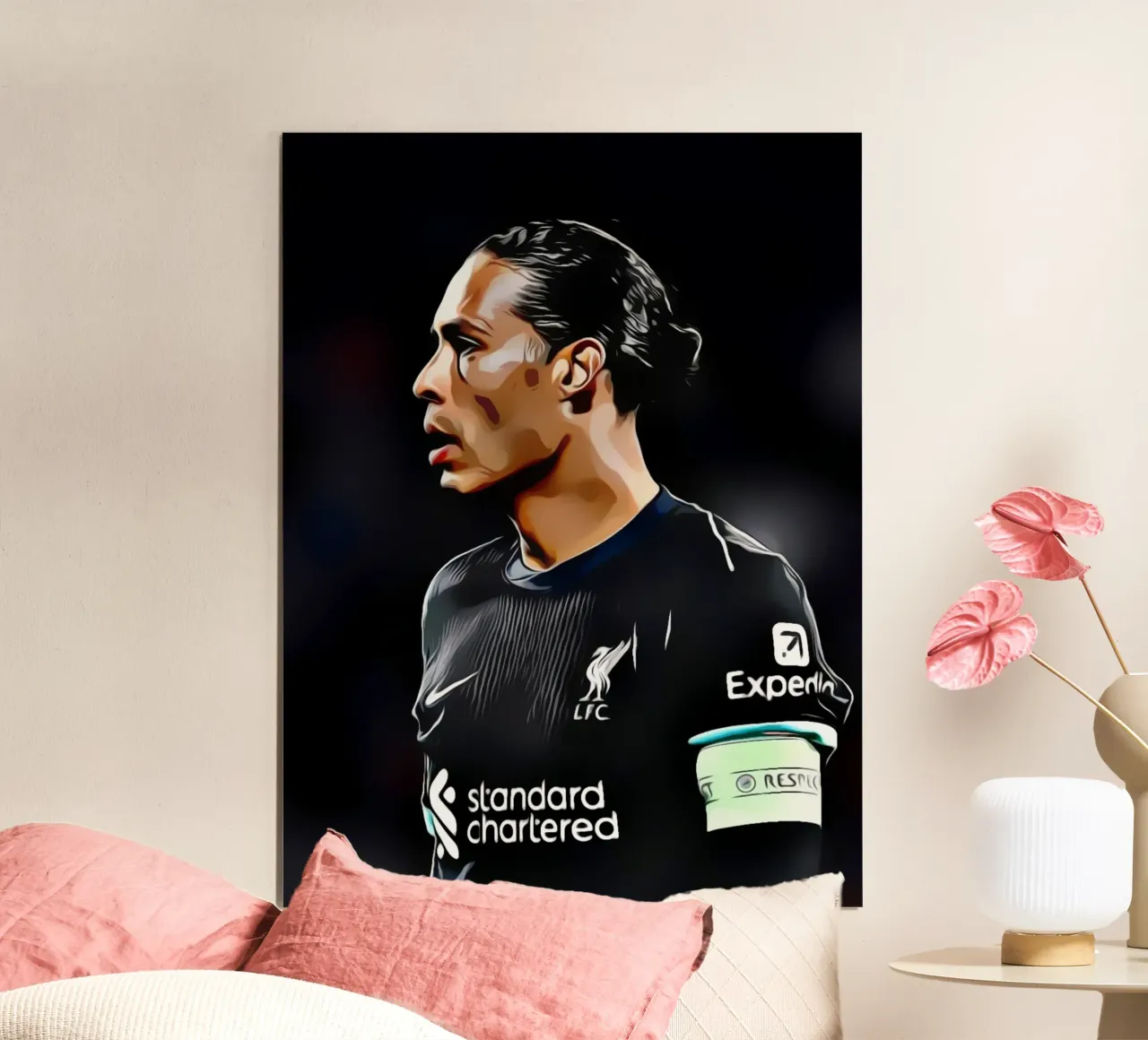 Virgil van Dijk poster con telaio in plastica da dark eagle