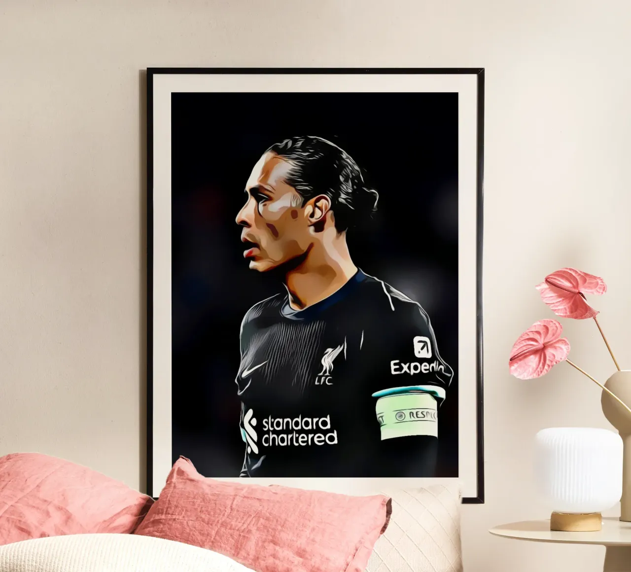Virgil van Dijk poster con telaio in plastica da dark eagle