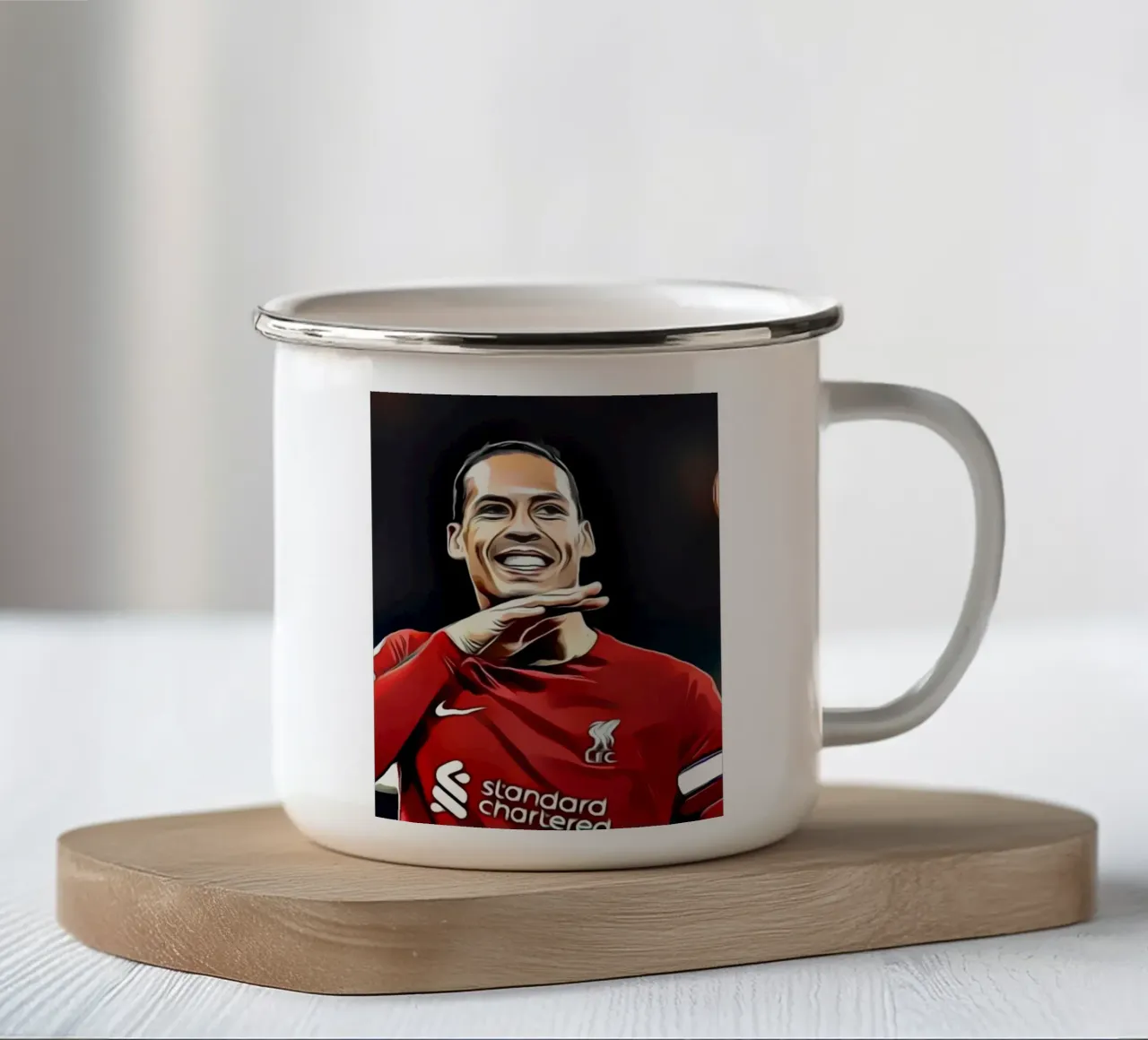 Virgil van Dijk tazza in smalto da dark eagle