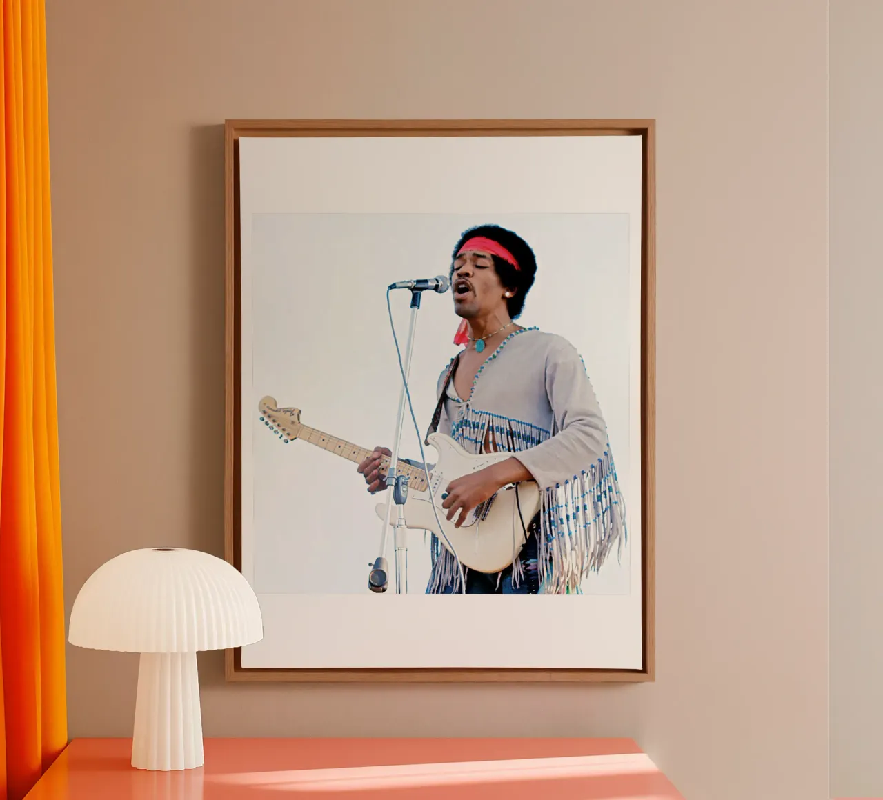 Le leggende della chitarra di Jimi Hendrix tela con Cornice a cassetta da leguesdreams