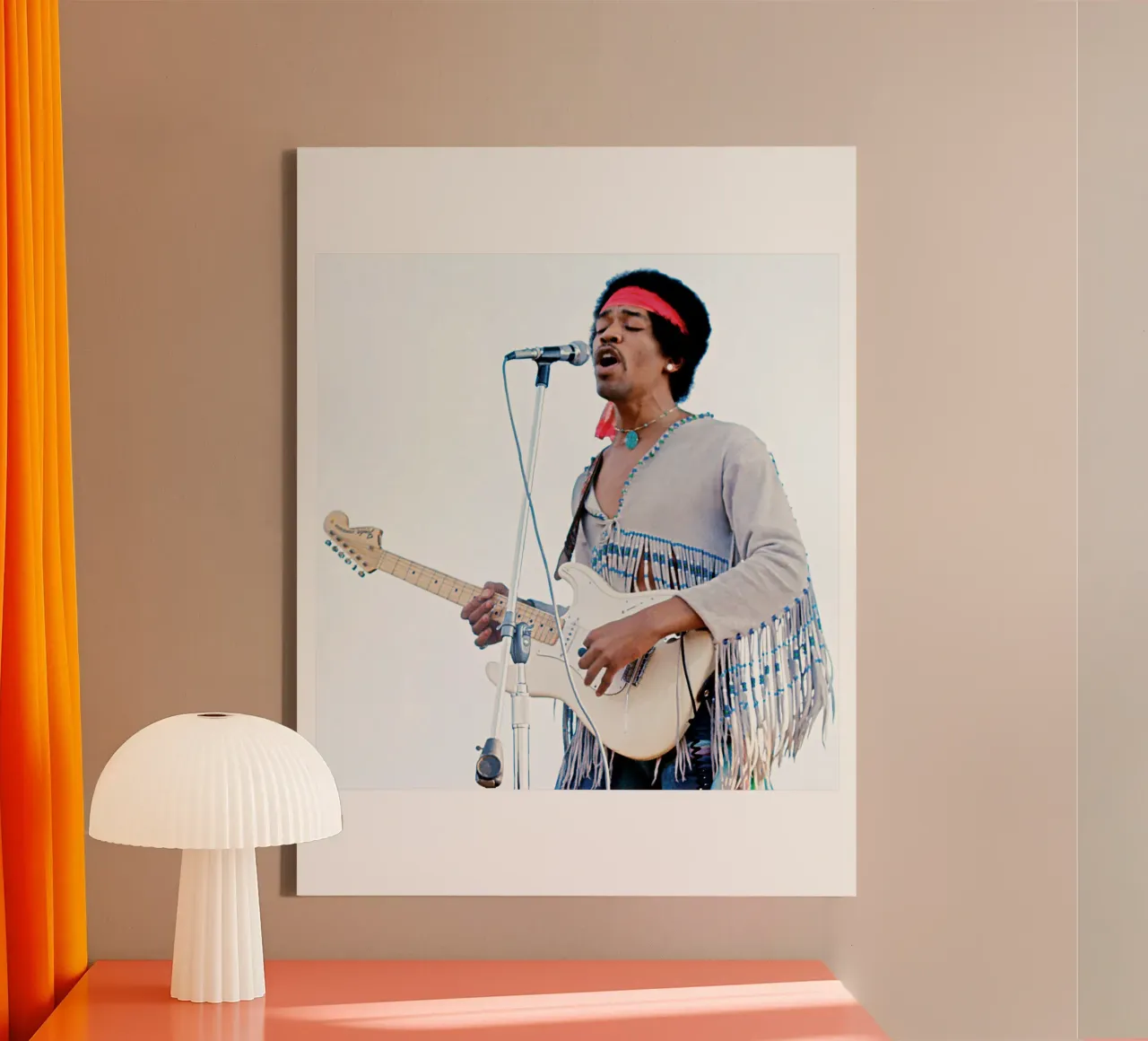 Le leggende della chitarra di Jimi Hendrix tela con Cornice a cassetta da leguesdreams