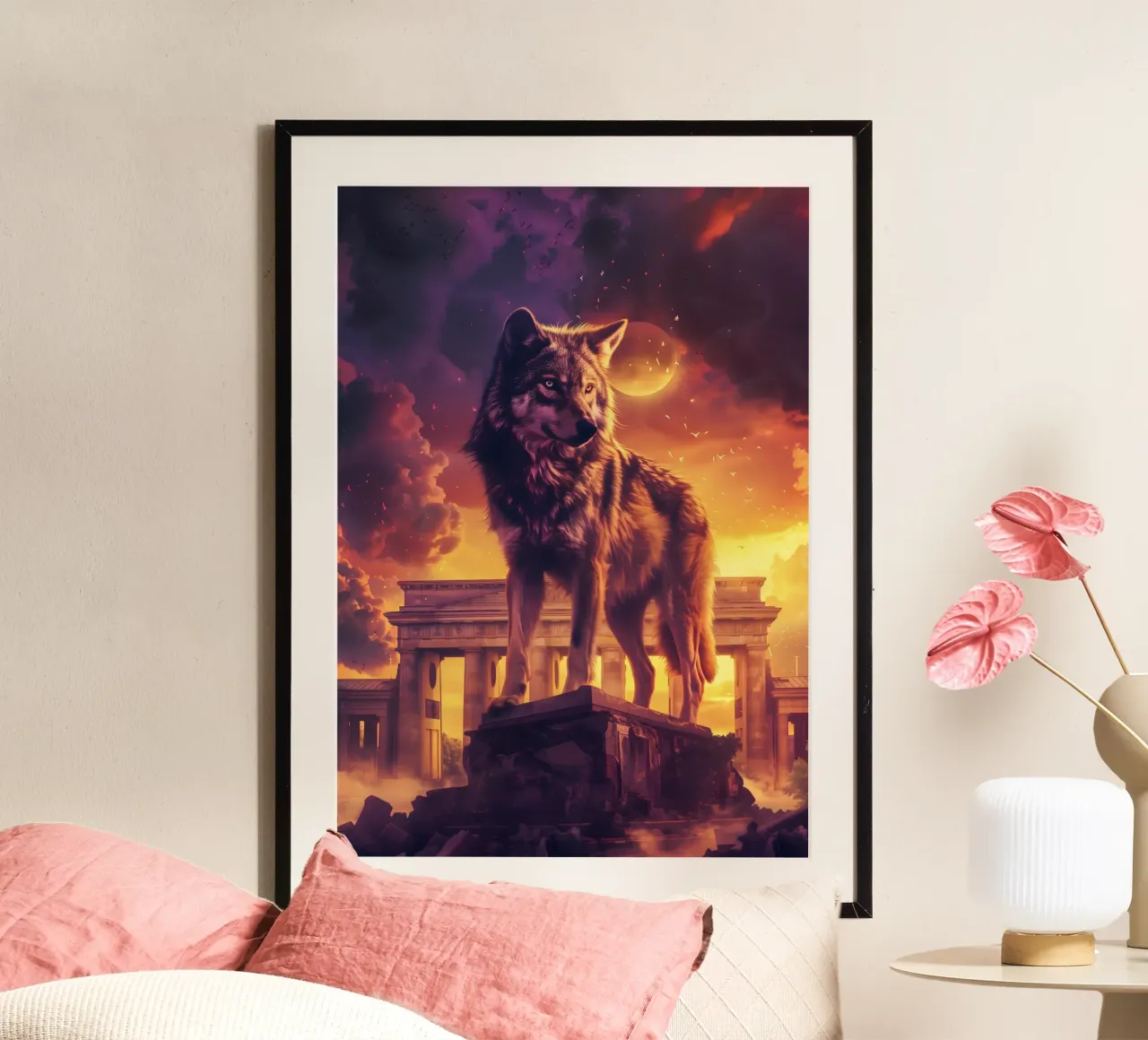 Porta di Brandeburgo Lupo Berlino arte mistica e fantastica poster da WILD ART