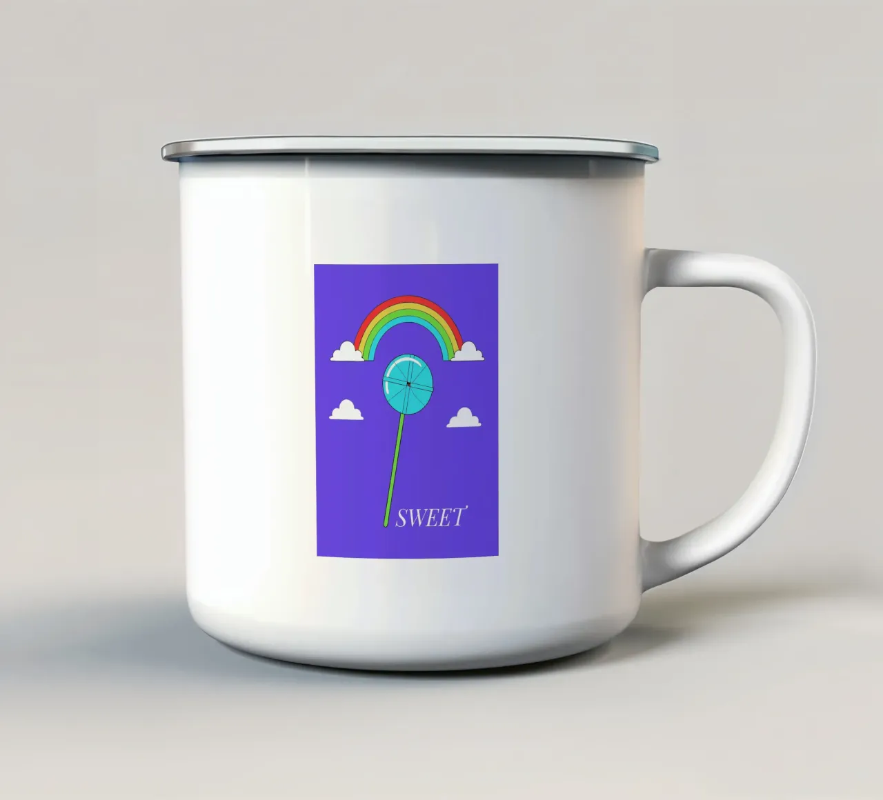Caramelle e arcobaleno tazza in smalto da OUR SHOP