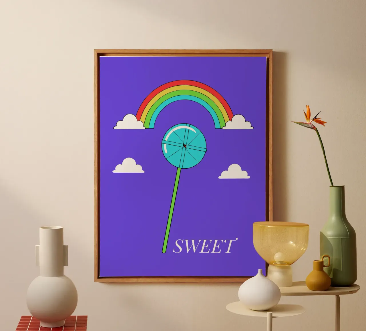 Snoep en regenboog canvas met Baklijst van OUR SHOP