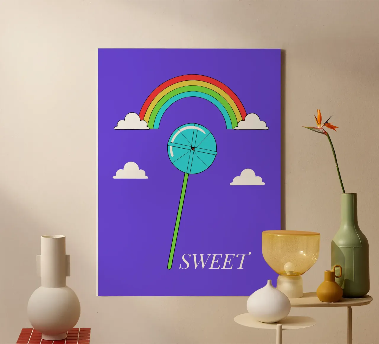 Snoep en regenboog canvas met Baklijst van OUR SHOP