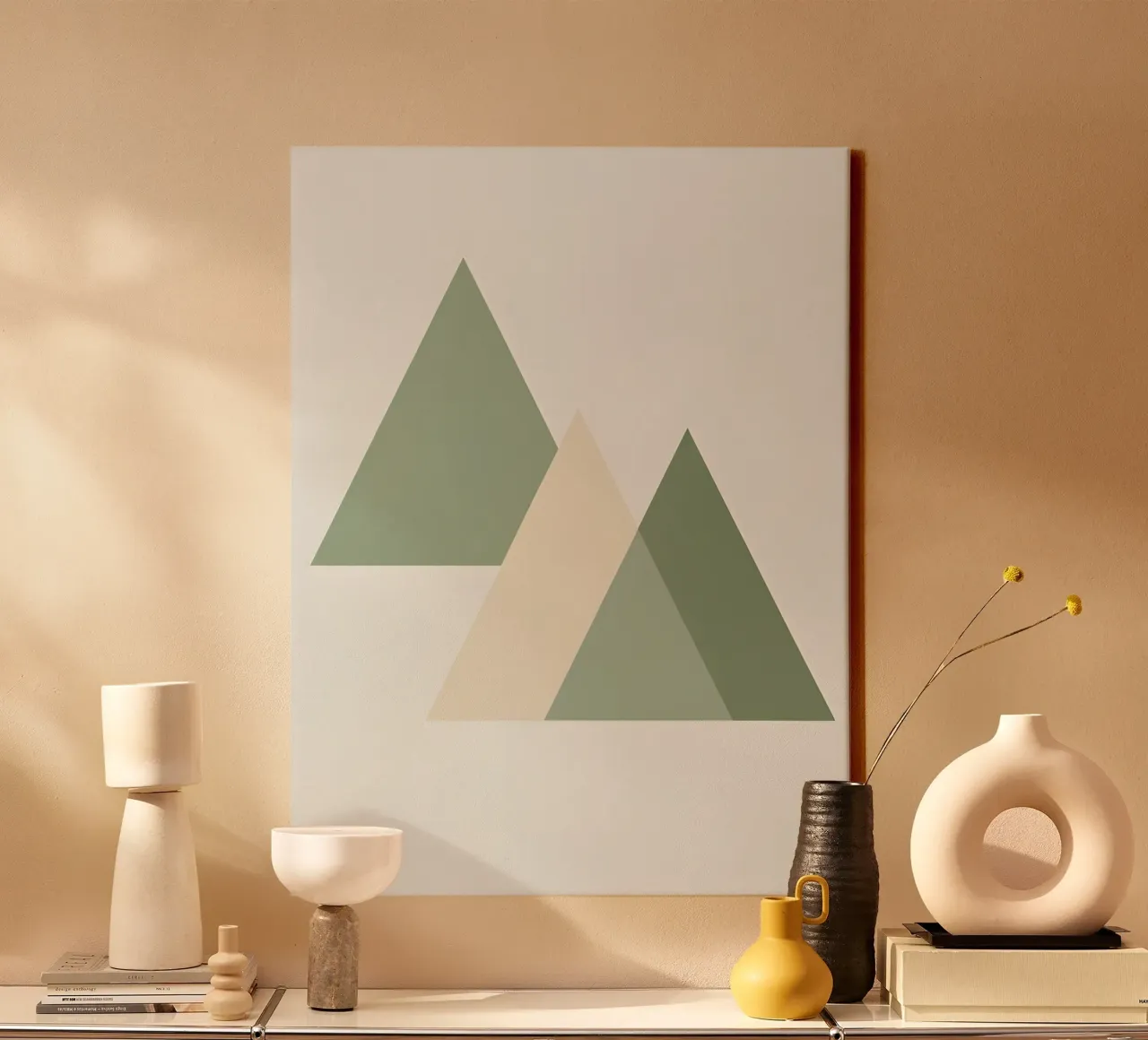 Driehoek Samenstelling canvas met Baklijst van The Green Room