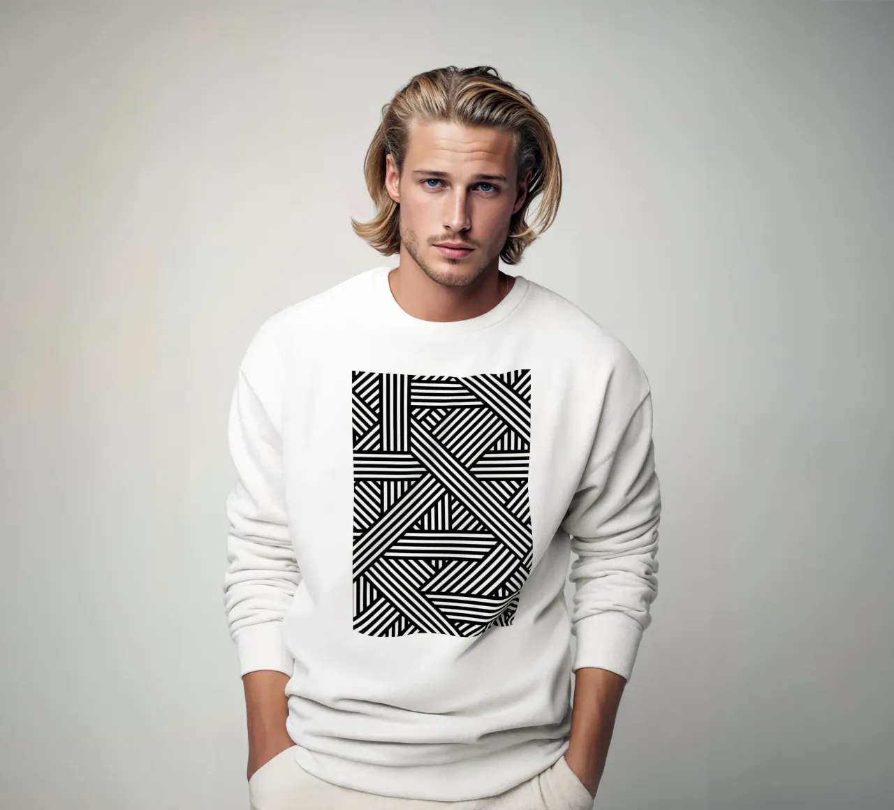 B&W Lines Sweatshirt von The Wall Shop