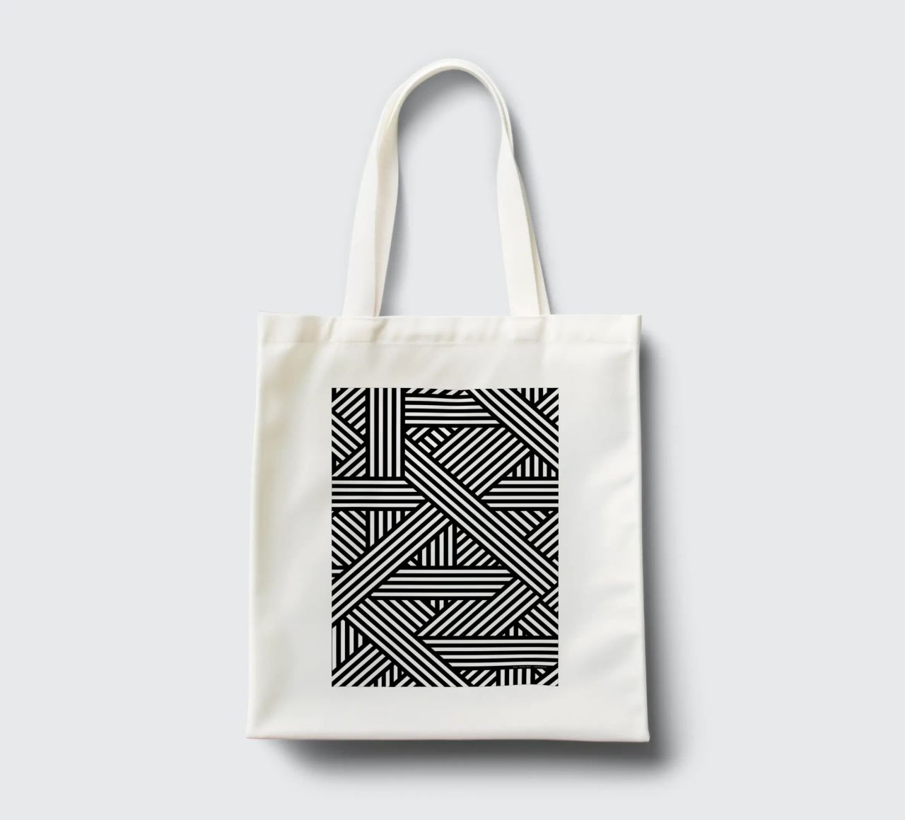 B&W Lines Jutebeutel von The Wall Shop