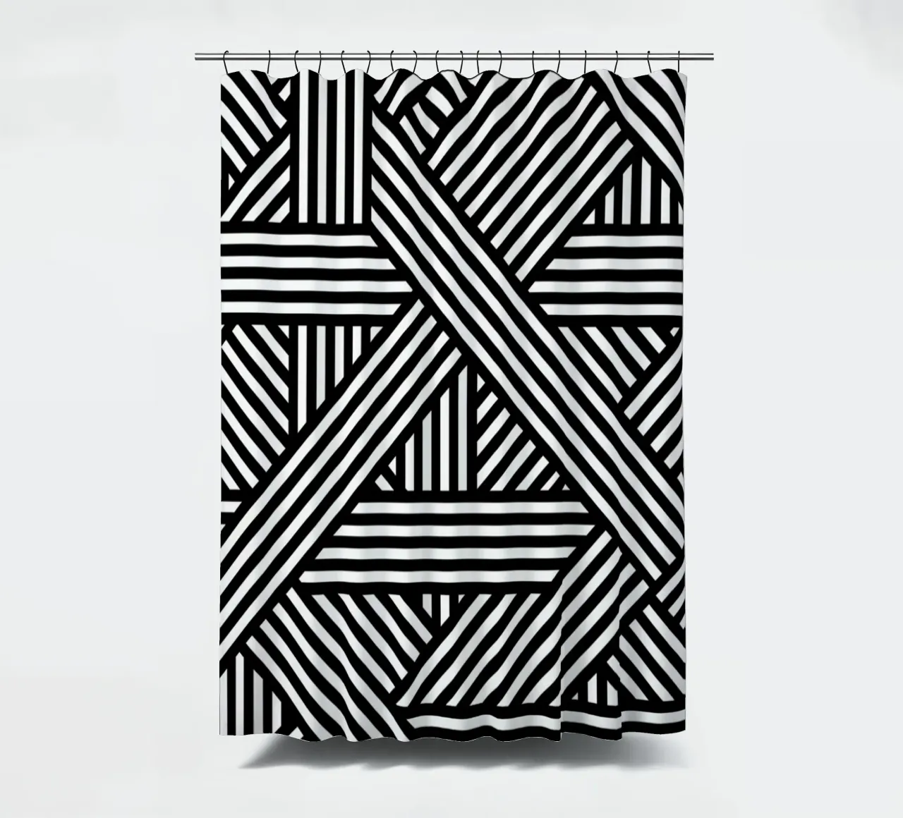 B&W Lines shower curtain by The Wall Shop