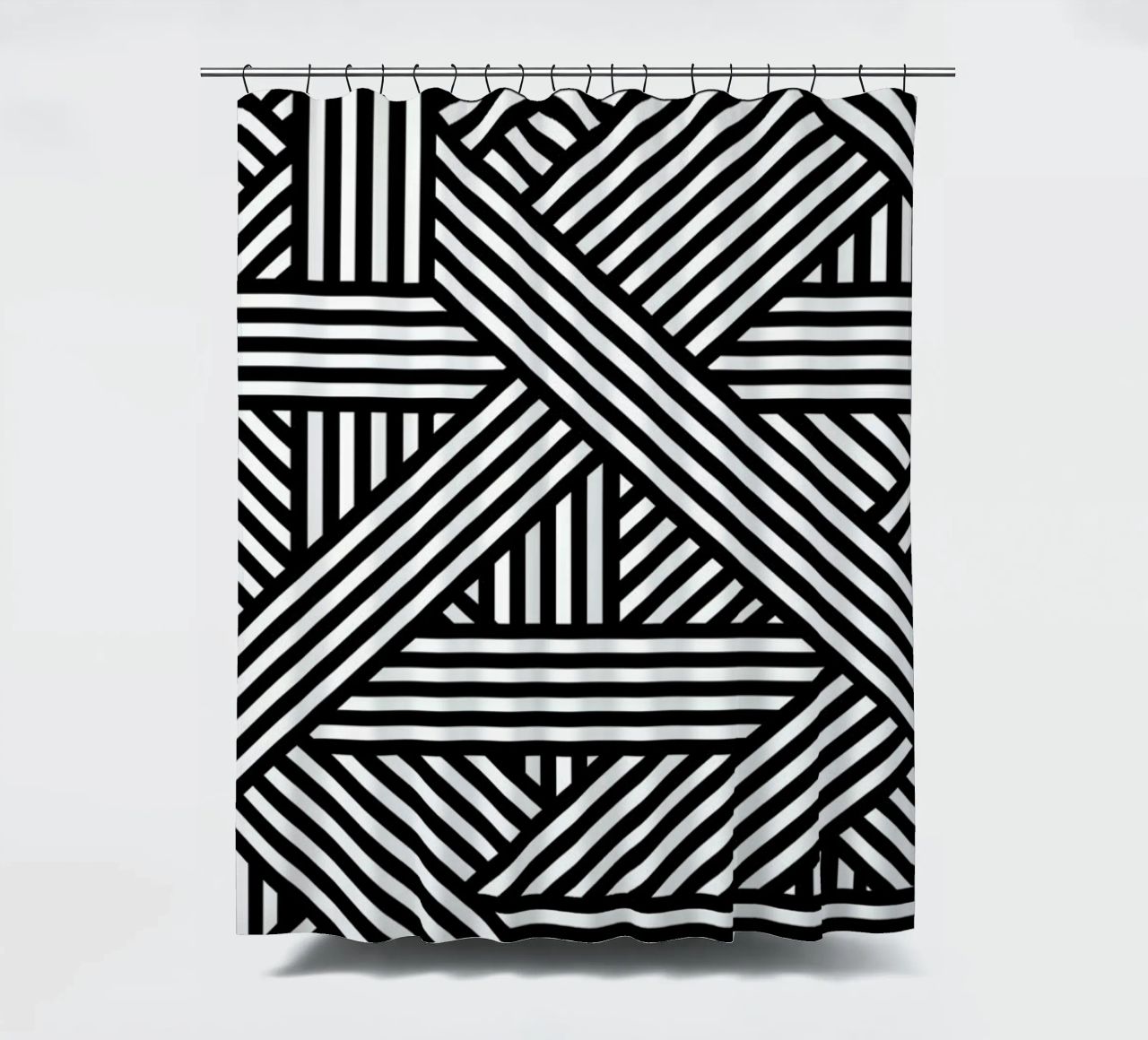 B&W Lines Duschvorhang von The Wall Shop