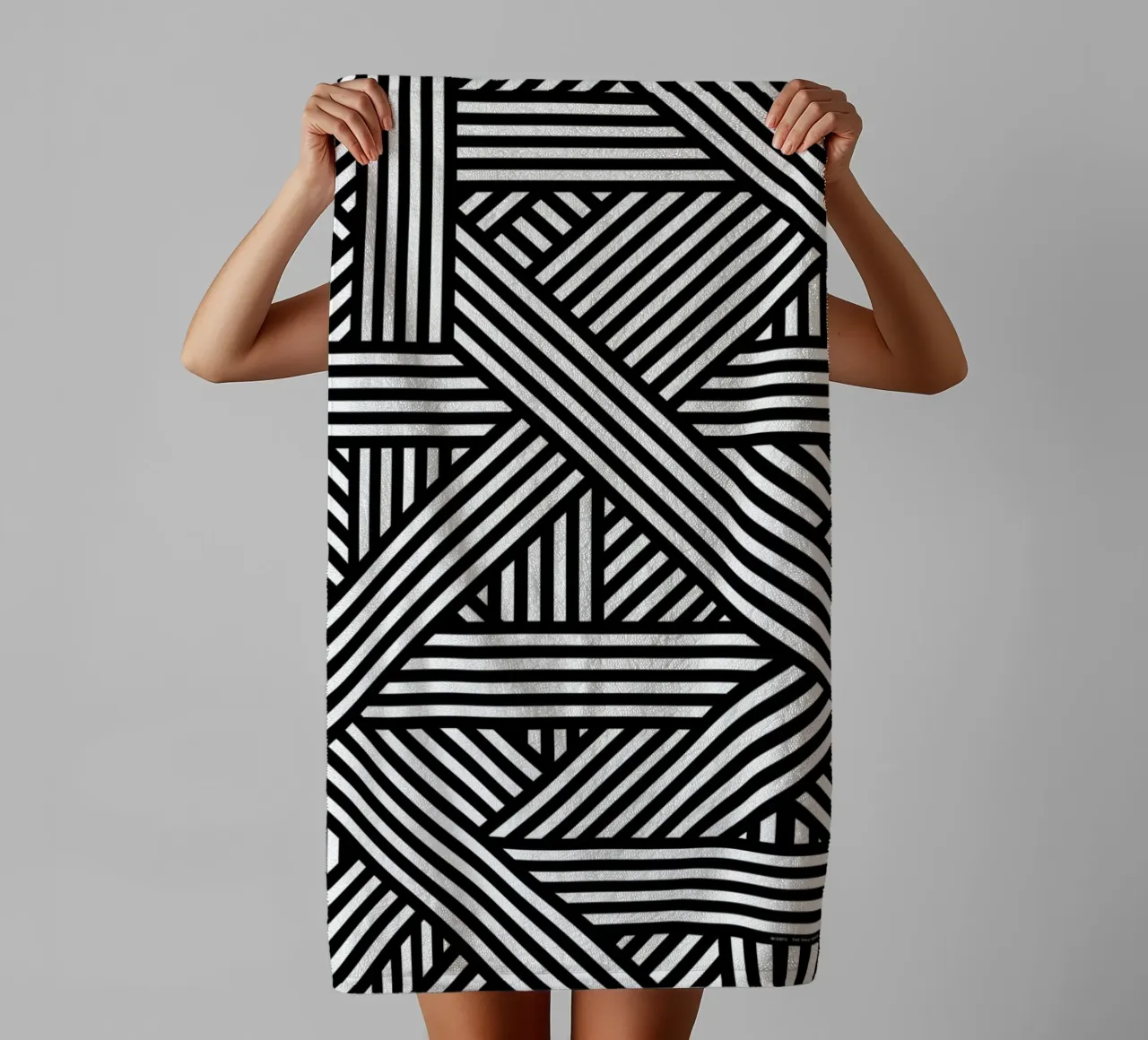 B&W Lines serviette de bain de The Wall Shop