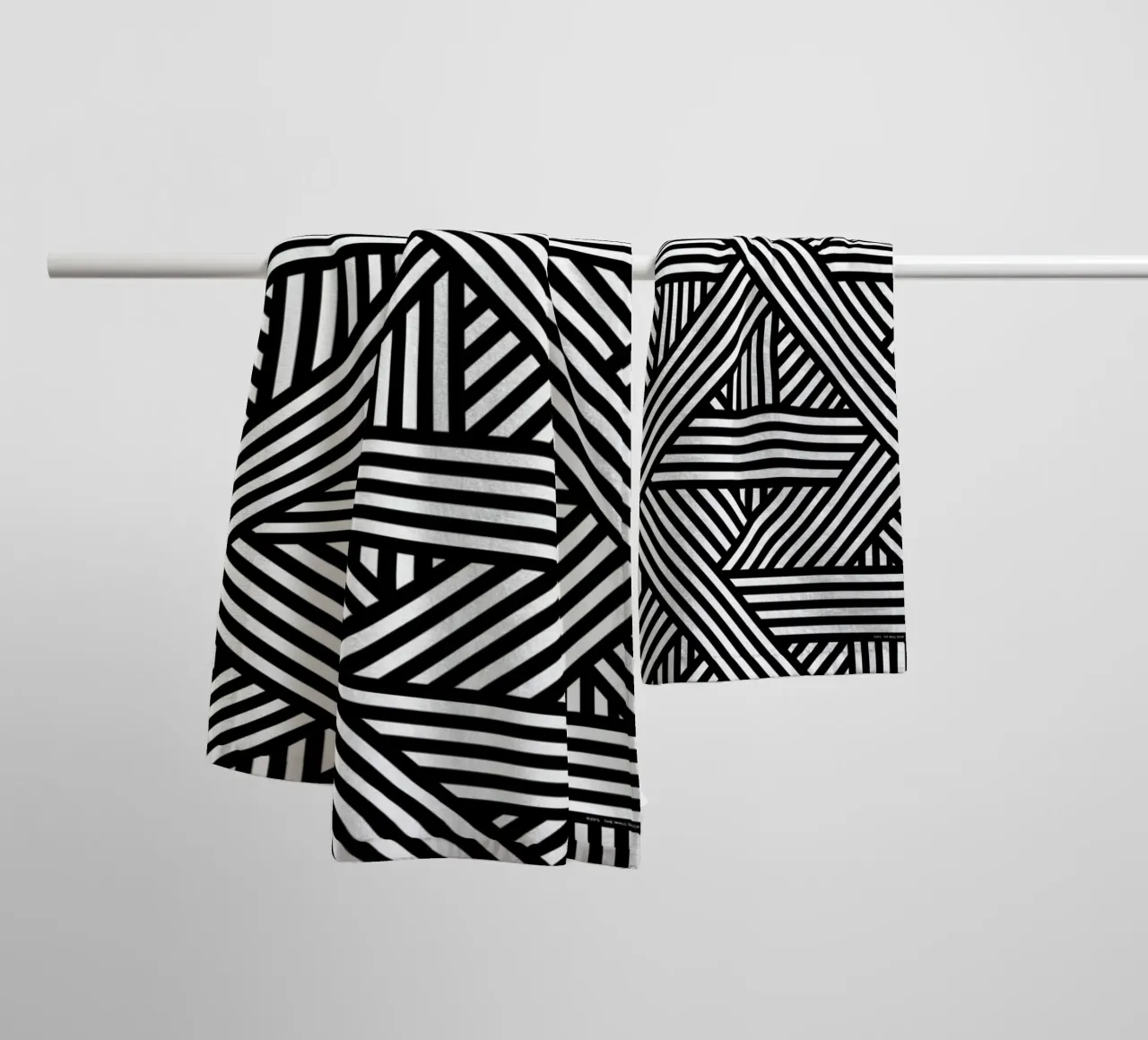 B&W Lines towel by The Wall Shop