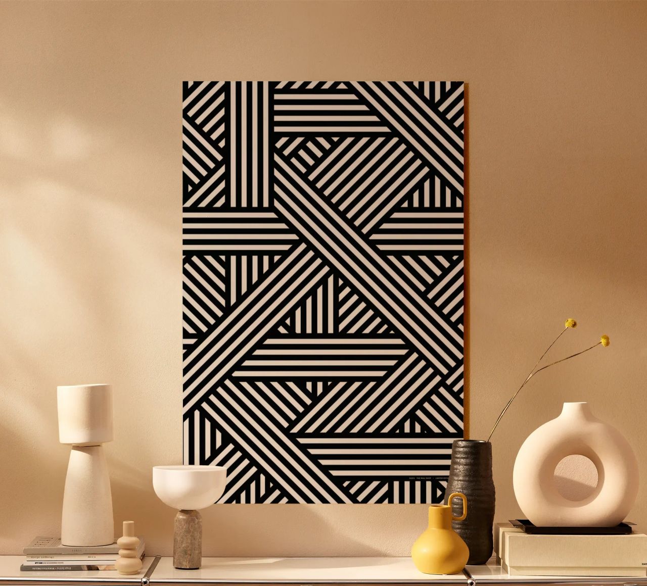 B&W Lines Acryl-Glas von The Wall Shop