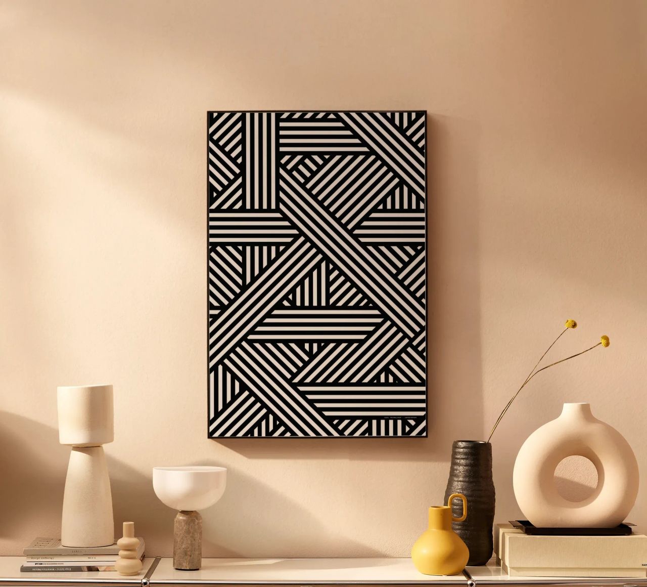 B&W Lines Alu-Dibond von The Wall Shop