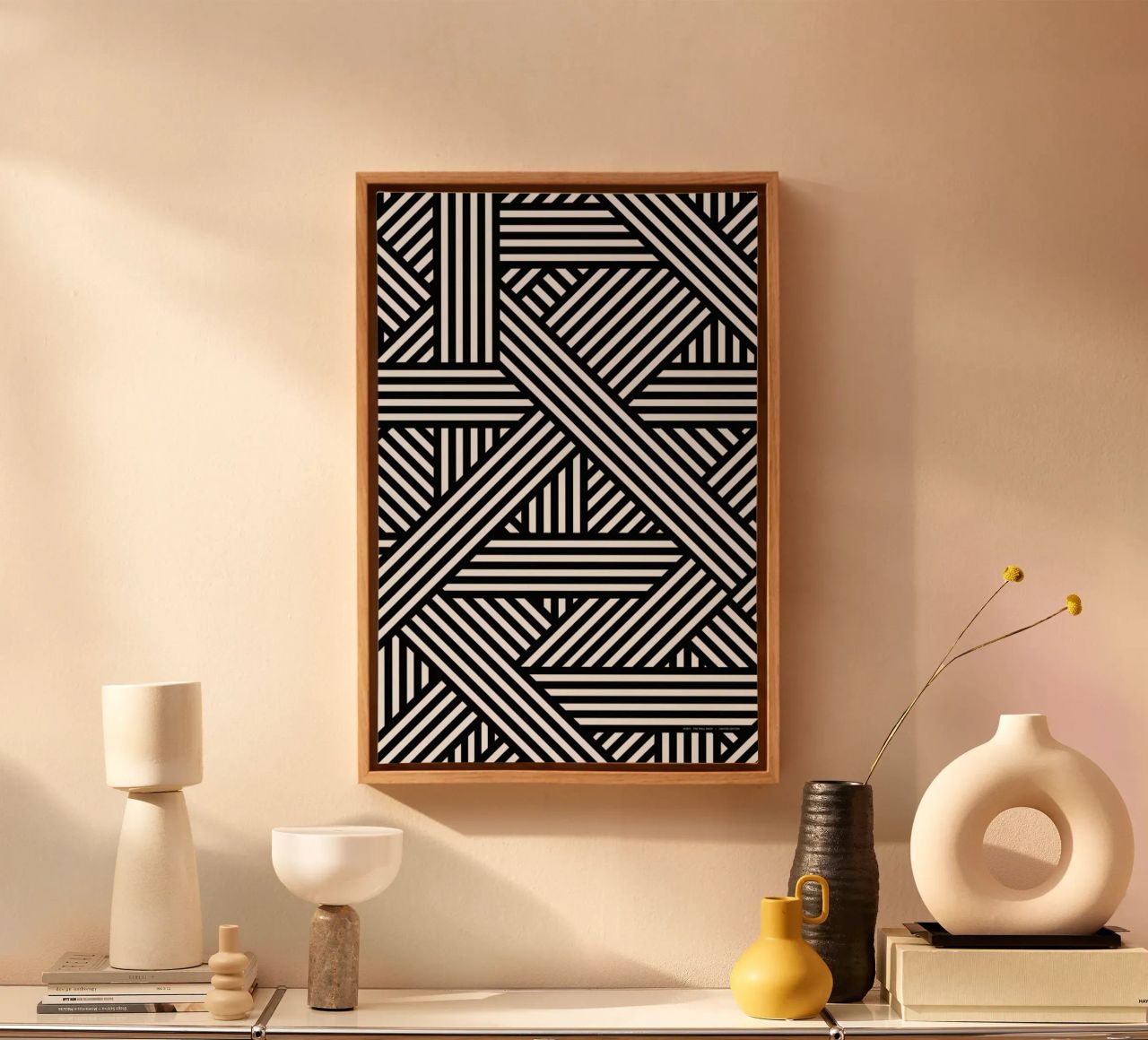 B&W Lines Leinwand von The Wall Shop