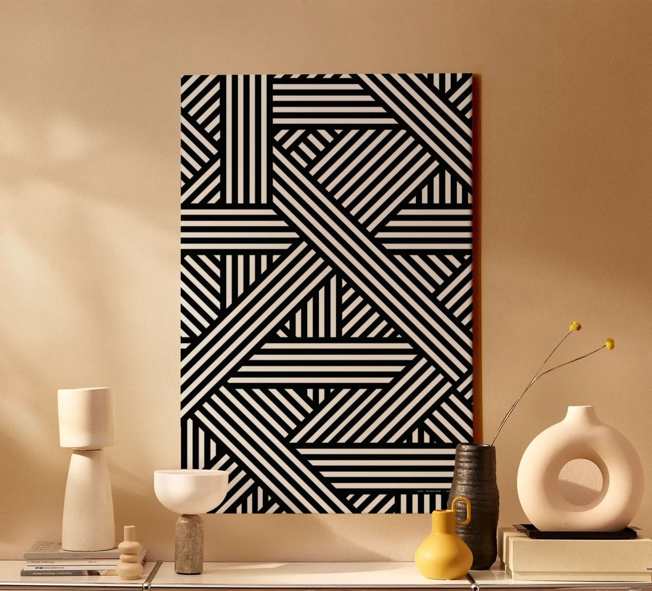 B&W Lines Leinwand von The Wall Shop