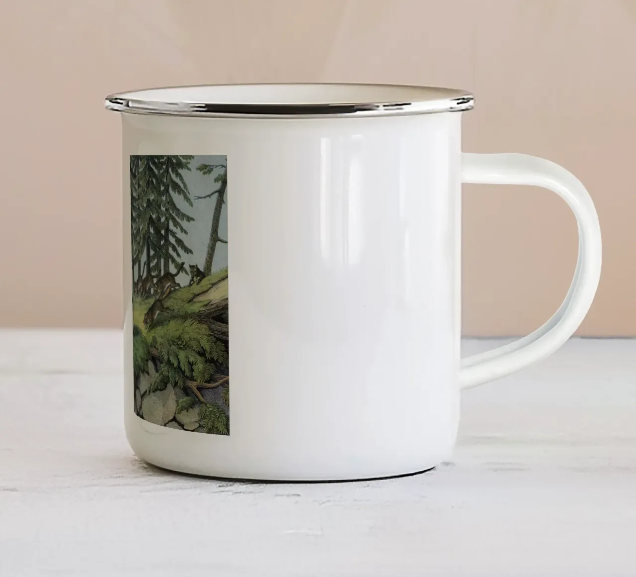 Vintage Kolb 11 Tafel 5 Elenn tazza in smalto da Vintage Print Collection