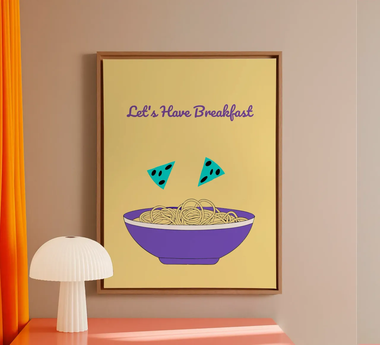 Tagliatelle per la colazione tela con Cornice a cassetta da OUR SHOP