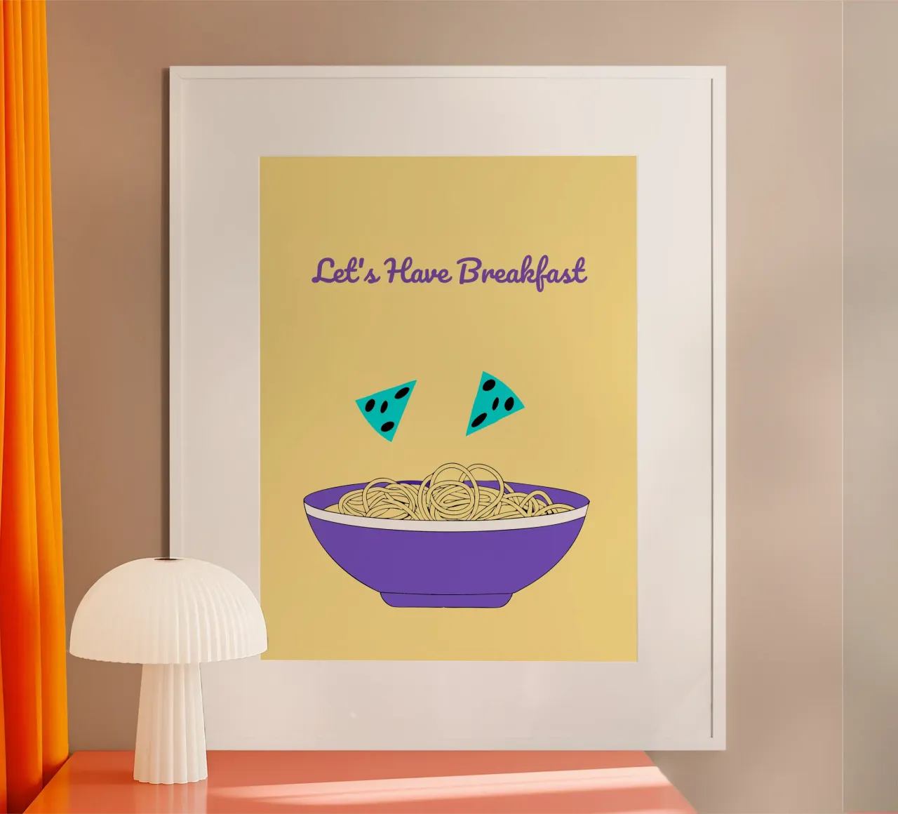 Tagliatelle per la colazione poster con telaio in plastica da OUR SHOP