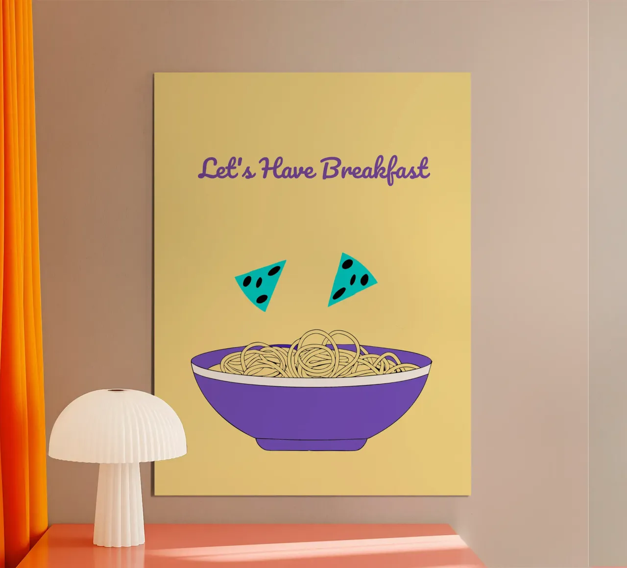 Tagliatelle per la colazione poster con telaio in plastica da OUR SHOP