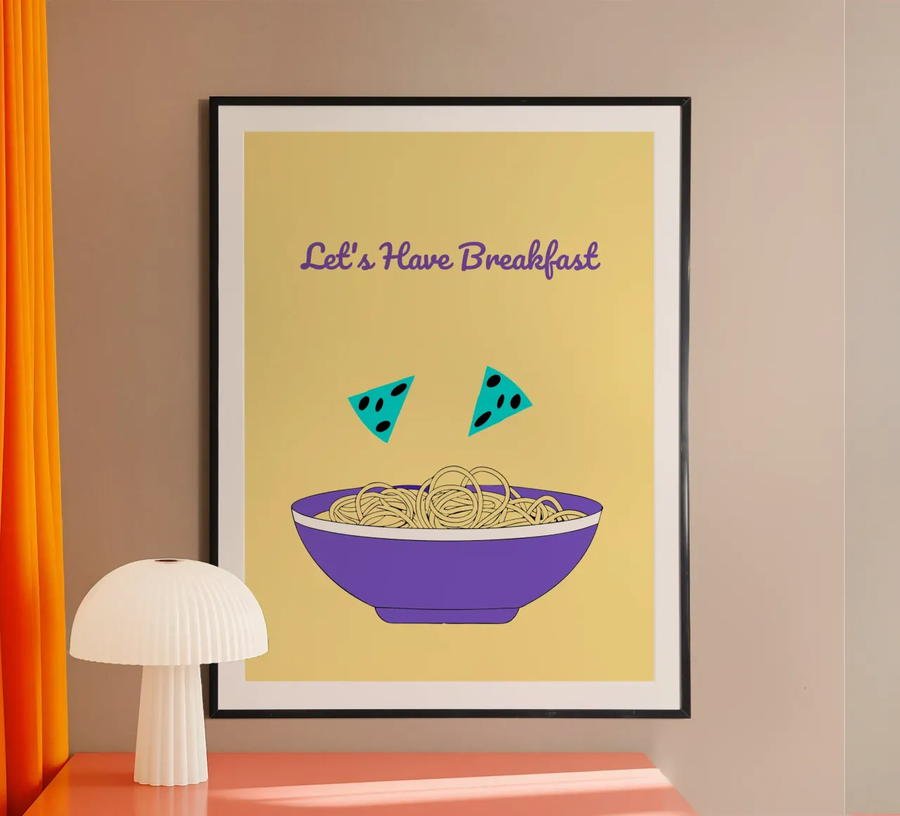 Tagliatelle per la colazione poster con telaio in plastica da OUR SHOP