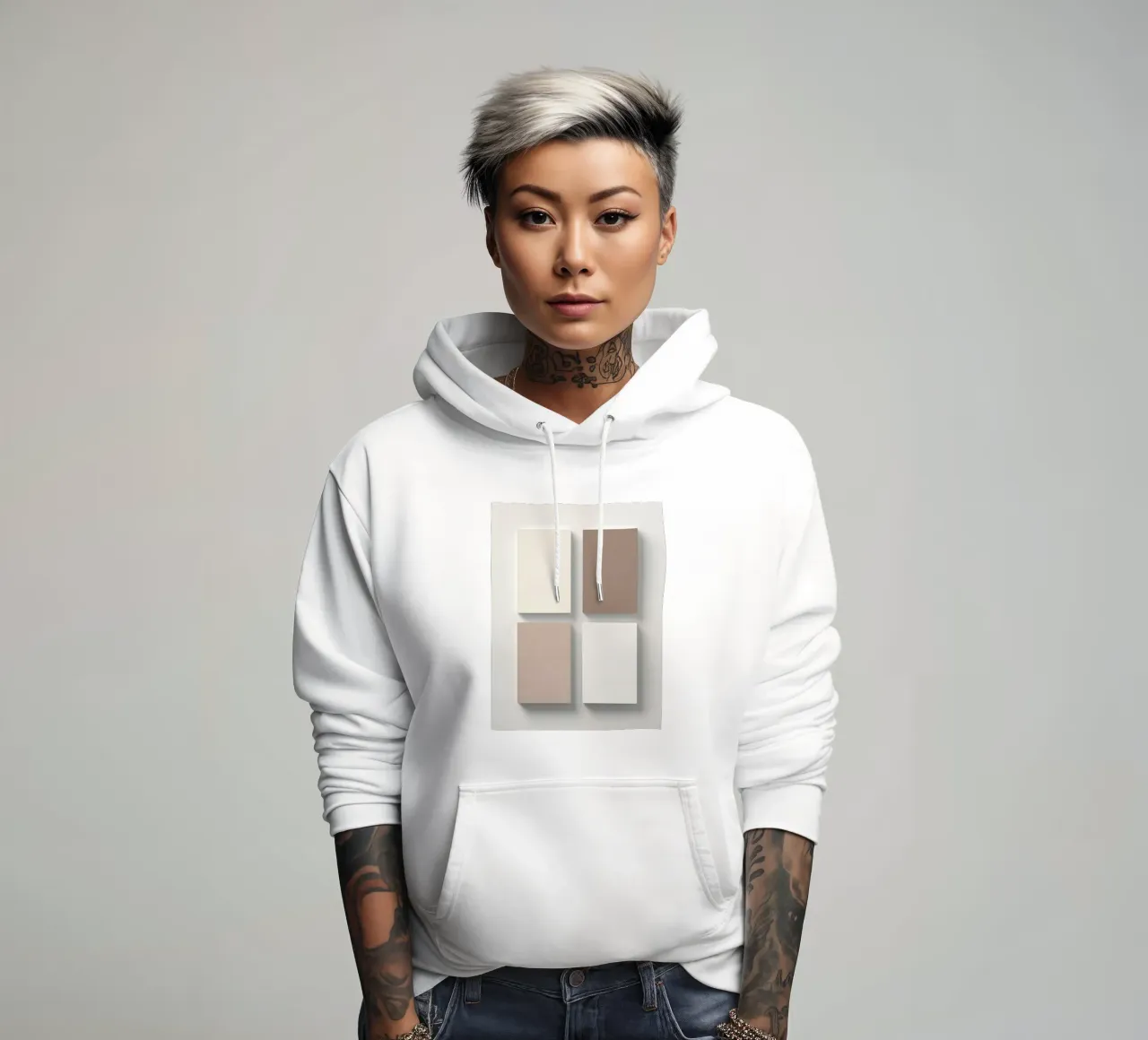 Cuadrícula rectangular sudadera con capucha de Botanical Gallery