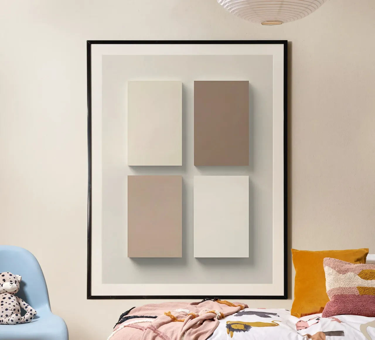 Rectangle Grid poster with aluminum frame by The Green Room