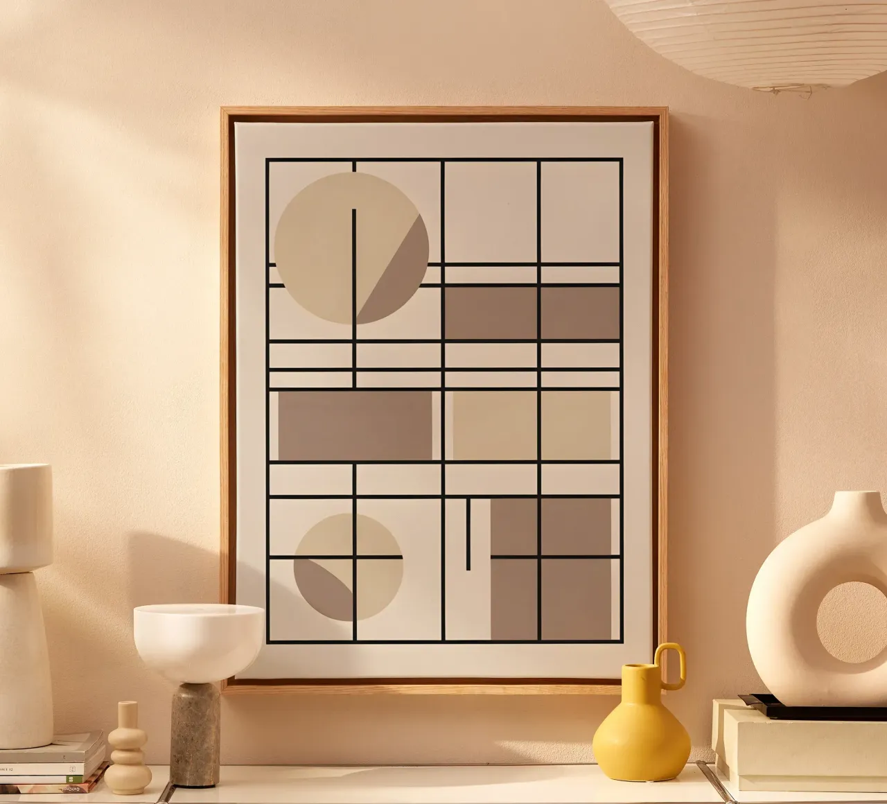 Rectangle Grid canvas with Floater frame by The Green Room