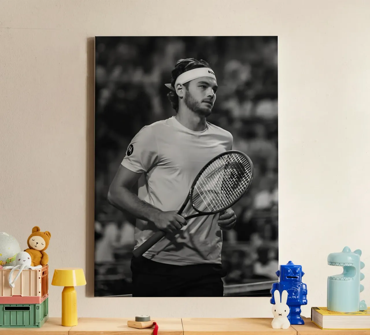 Taylor Fritz canvas with Floater frame by Low poly art