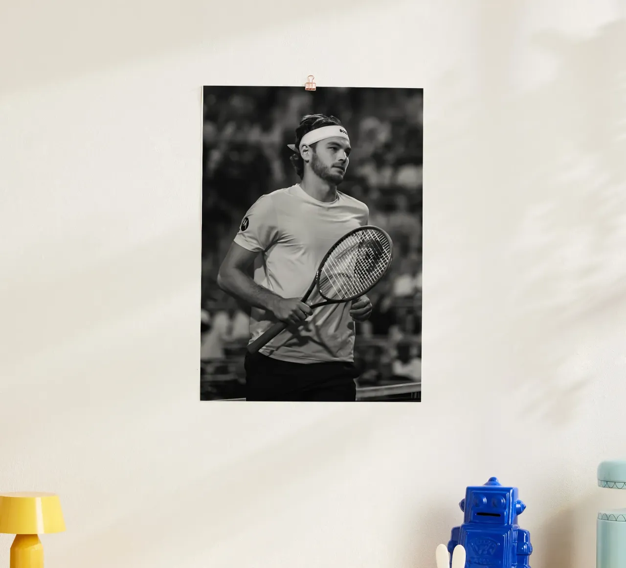 Taylor Fritz poster con telaio in plastica da Low poly art