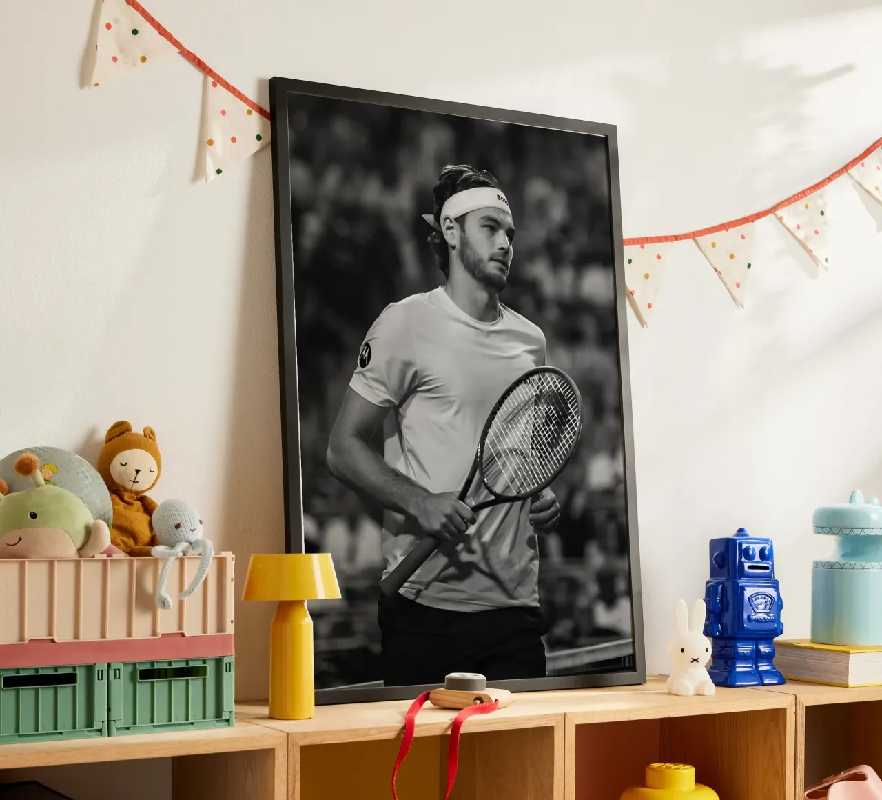 Taylor Fritz poster con telaio in plastica da Low poly art