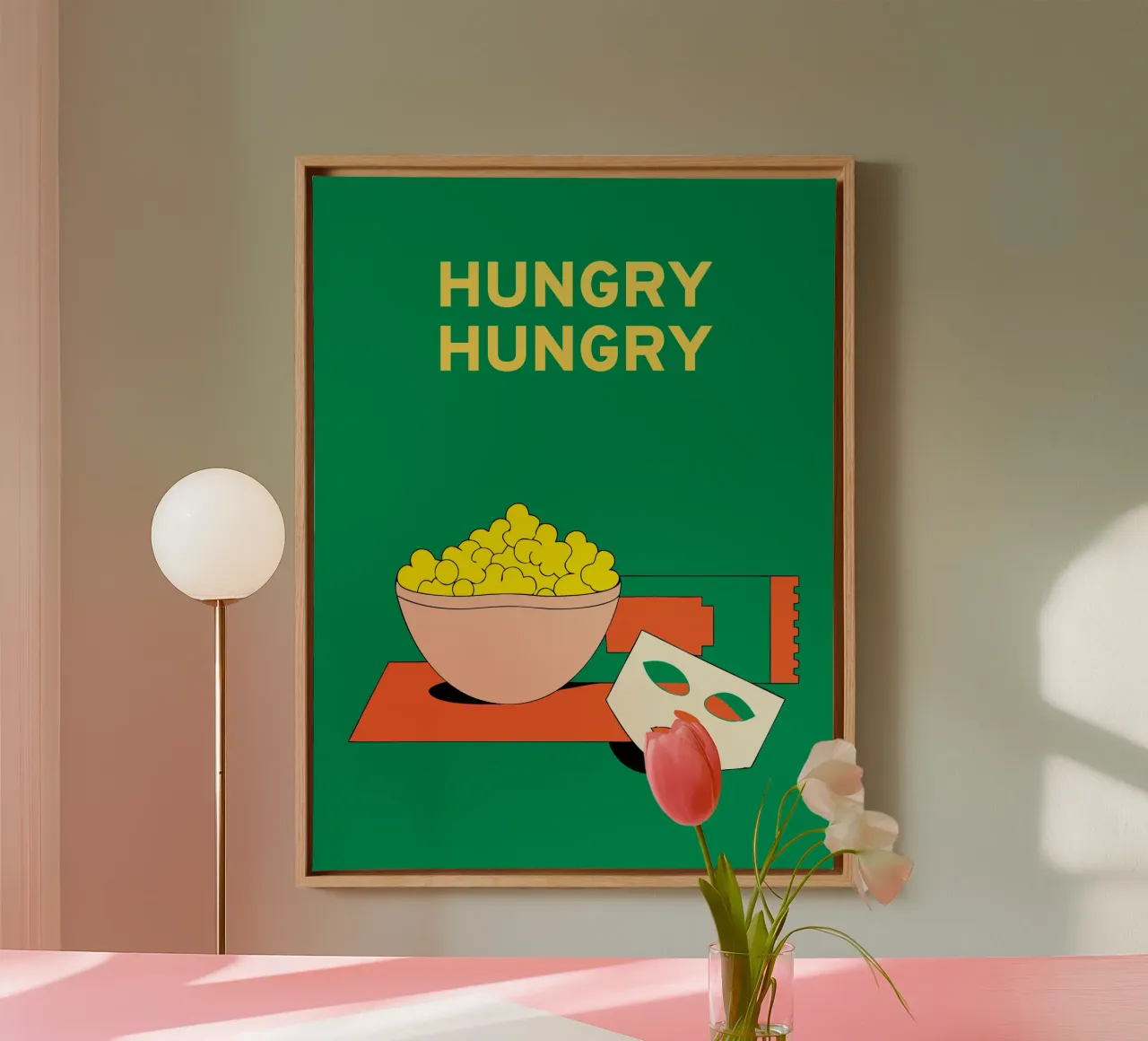 Hungry for Popcorn canvas with Floater frame by OUR SHOP