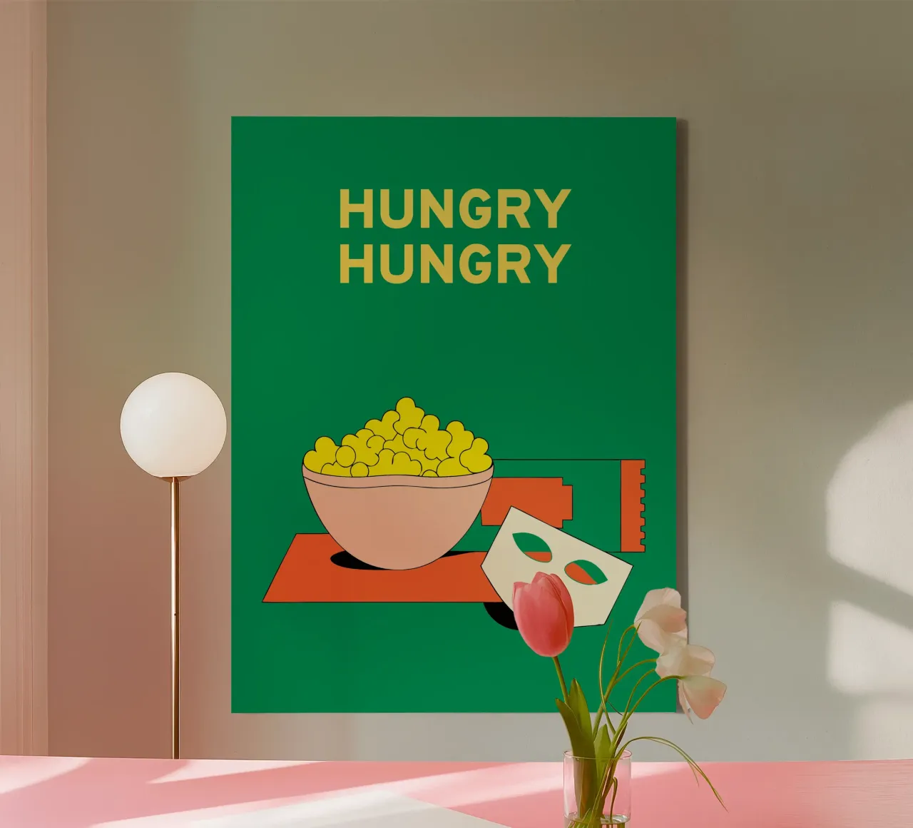 Hungry for Popcorn canvas with Floater frame by OUR SHOP