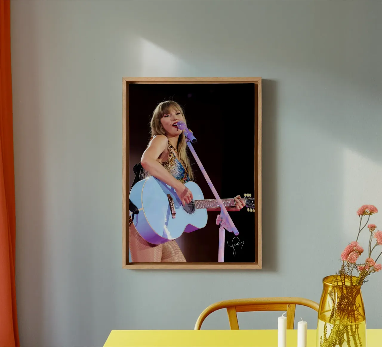 La belleza Taylor Swift lienzo con Marco flotante de shiners