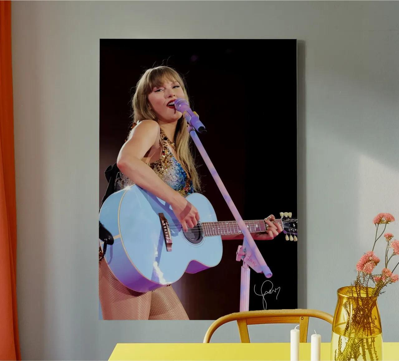 La belleza Taylor Swift lienzo con Marco flotante de shiners