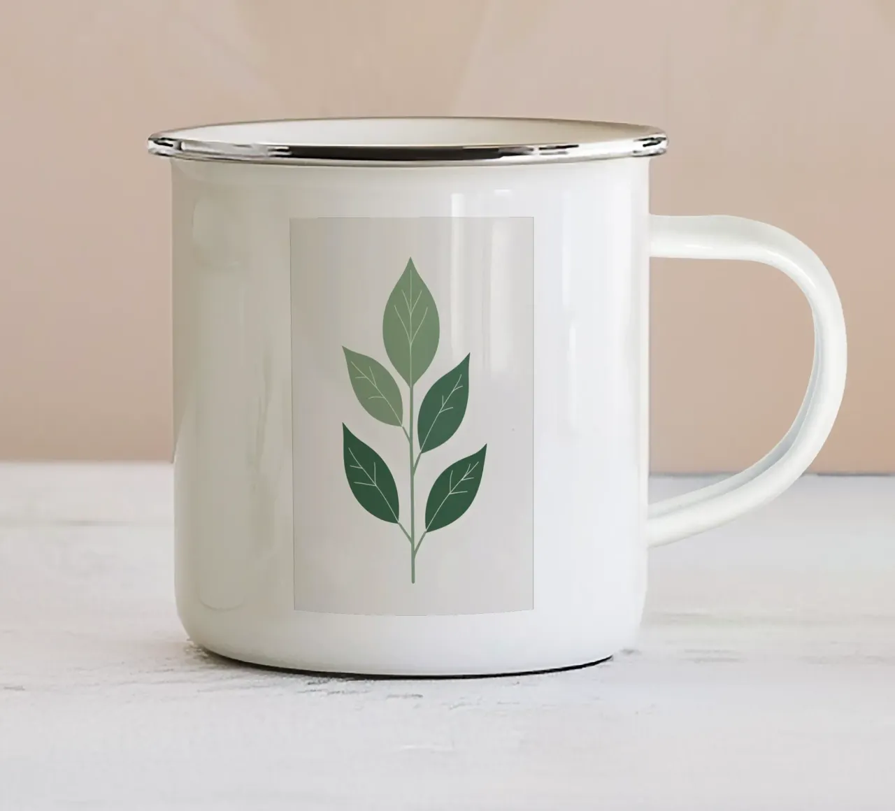 Foglia singola tazza in smalto da Botanical Gallery