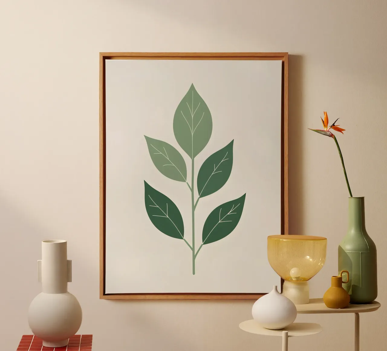 Enkel blad canvas met Baklijst van The Green Room