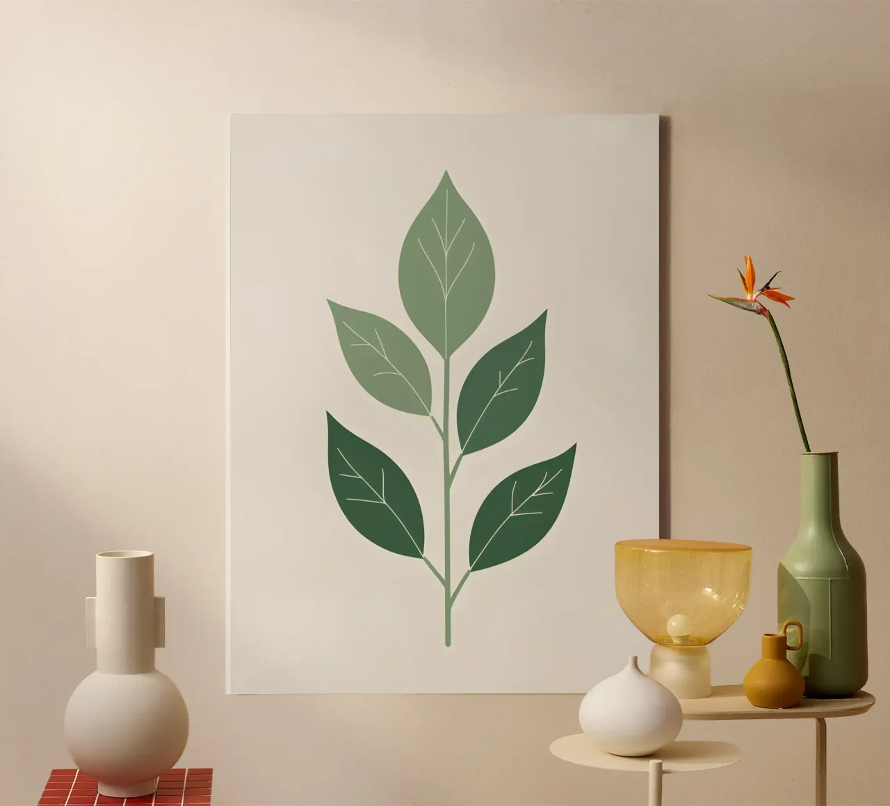 Enkel blad canvas met Baklijst van The Green Room