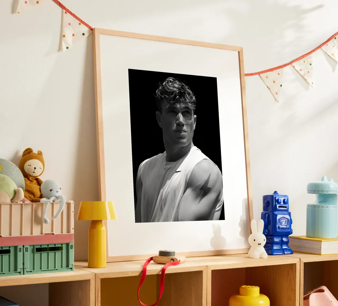 Jack Draper, poster con telaio in plastica da Low poly art