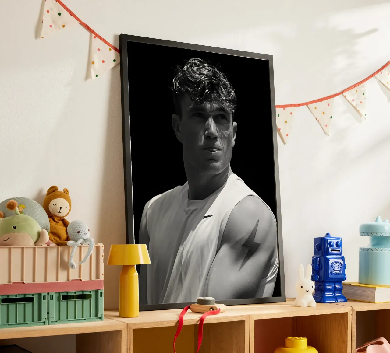 Jack Draper, poster con telaio in plastica da Low poly art