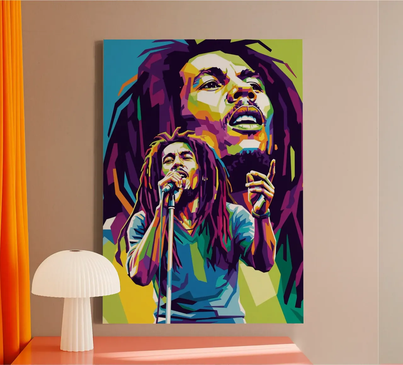 Bob Marley art canvas with Floater frame by Hantamrata