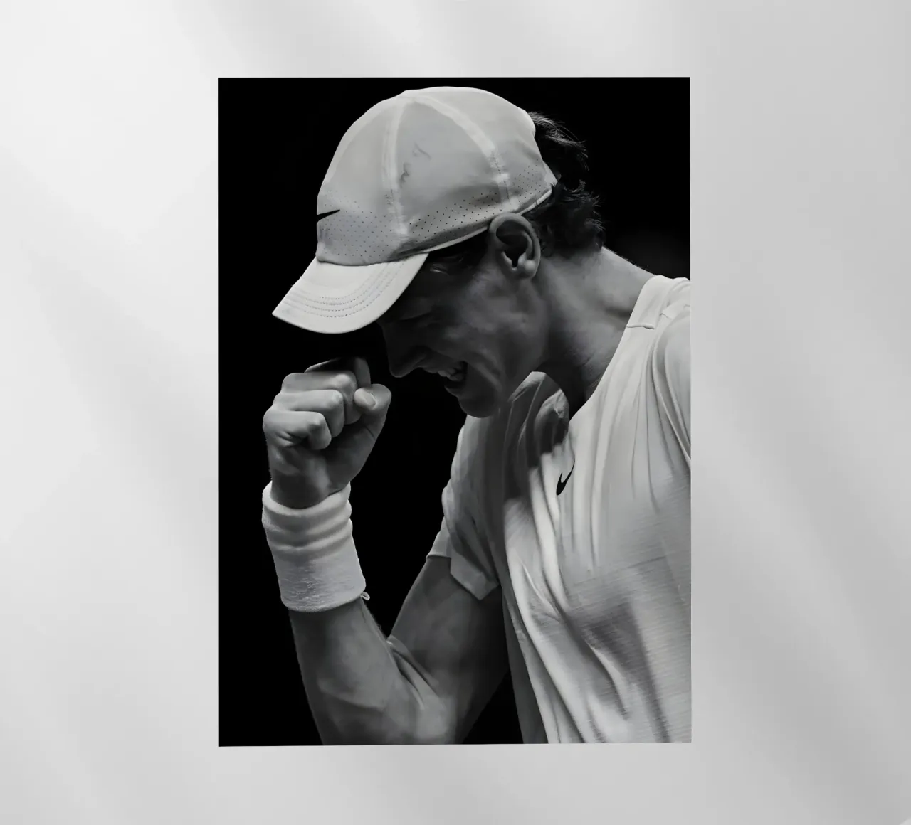 Jannik Sinner pellicola backlit da Low poly art