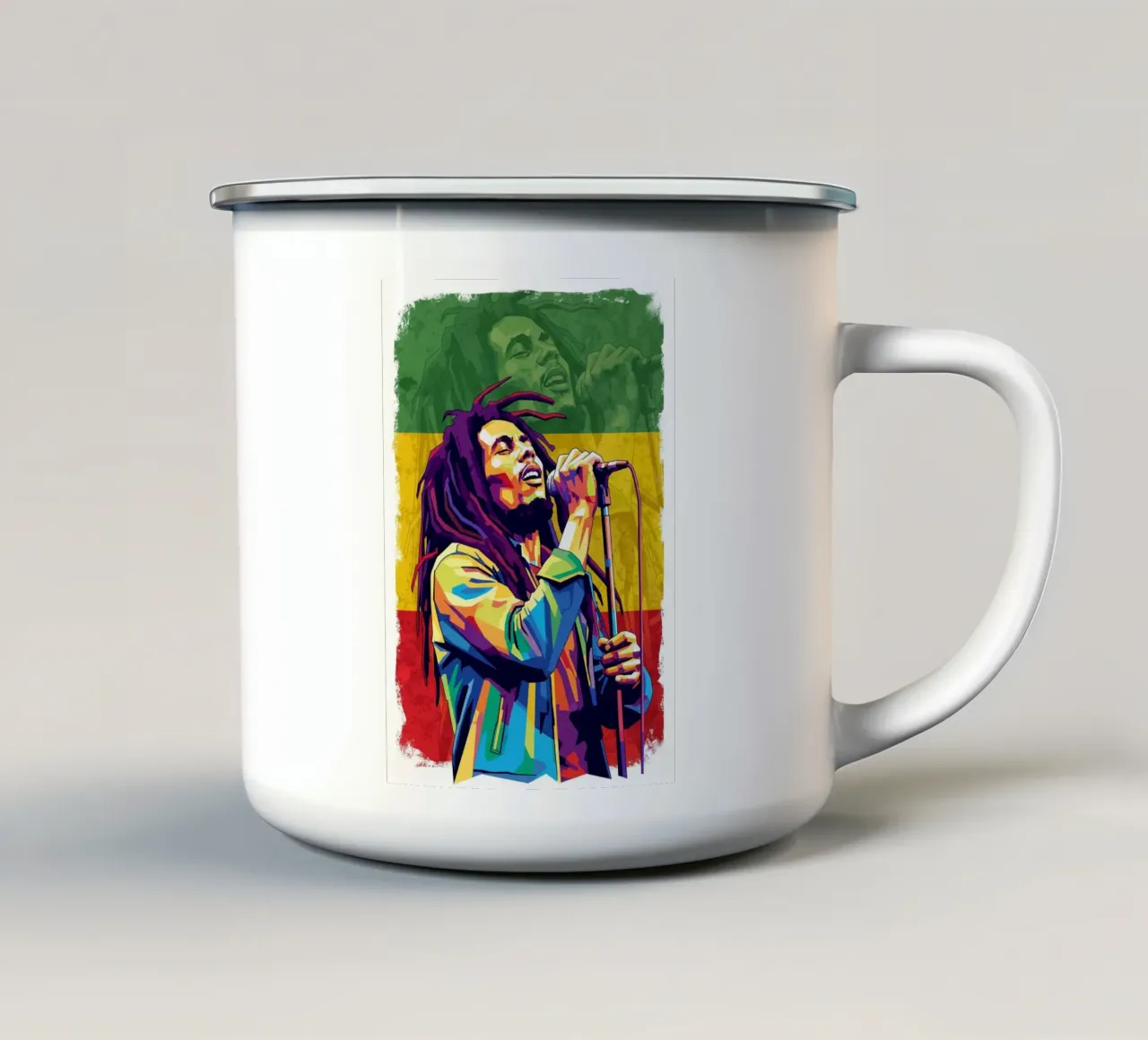 Stile Bob Marley tazza in smalto da Hantamrata