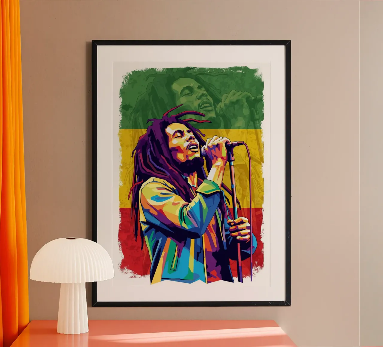 Stile Bob Marley poster con telaio in legno da Hantamrata