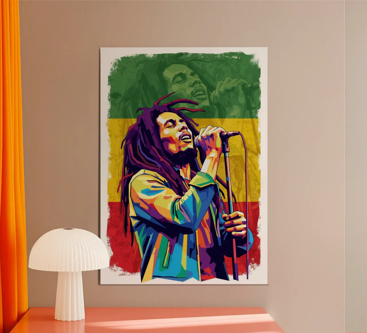 Stile Bob Marley poster con telaio in legno da Hantamrata