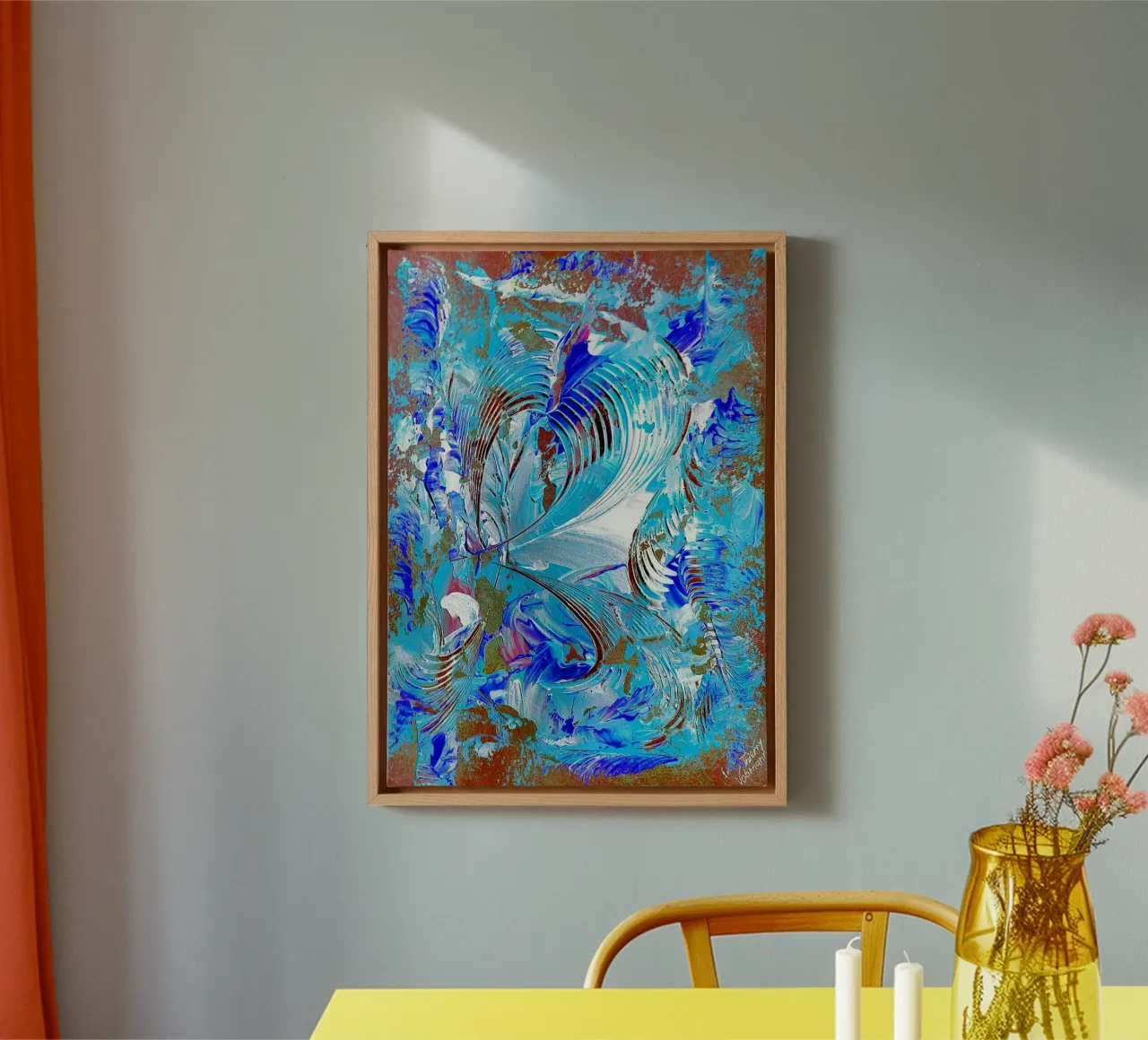 IDEAL GIFT 75 invers. canvas met Baklijst van Thierry Vobmann Abstract painting